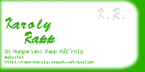 karoly rapp business card